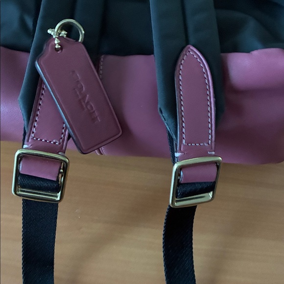 Coach Pink and Beige Signature Canvas Backpack main image 4